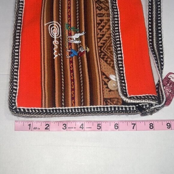 PERUVIAN Embroidered CrOne Sizesbody Bag  With Key Ring - Picture 7 of 8